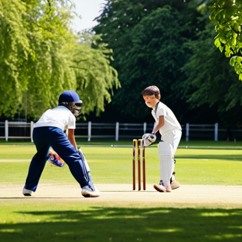 Home 27 야외용 완구와 팀워크 놀이 - **
"Children playing cricket in a sunny park, fully clothed in sports attire, safe for work, approp...