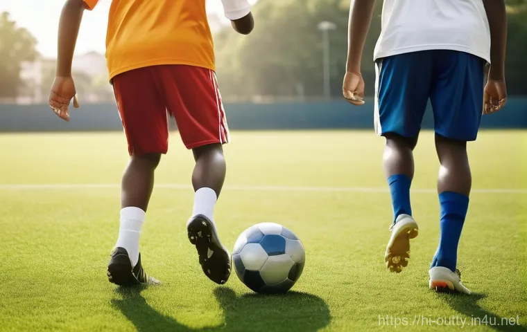 야외용 축구공 추천 - **Prompt 1: Dynamic Grass Field Play**
"A vibrant, high-energy scene of young adults, approximat...