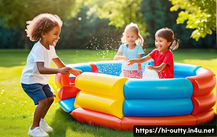 야외용 완구 대여 서비스 - **Prompt 1: "A vibrant outdoor scene in a sunlit park, showcasing a diverse group of happy children,...